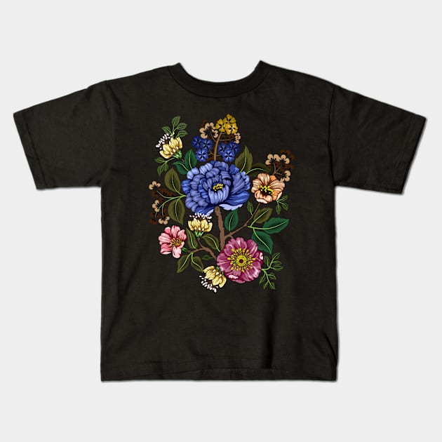 floral motifs Kids T-Shirt by bless2015
